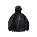 Outdoor Hiking Functional 3-Proof Water Repellent Windbreaker Color Block Zipper Cargo Jacket Coat for Men and Women