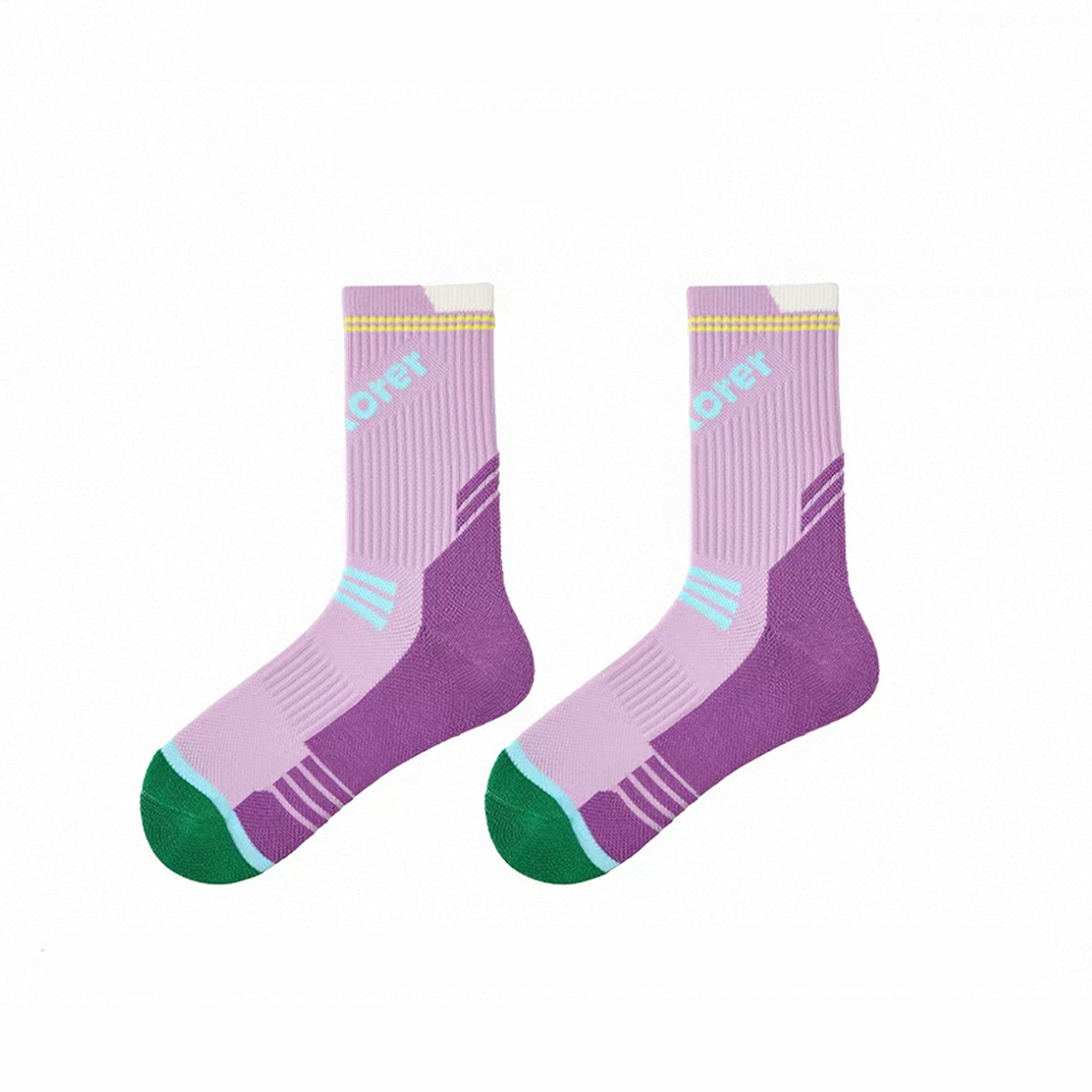 Women's Towel Bottom Sports Socks, Breathable & Moisture-Wicking, Color-Block Design for Running & Skipping Rope