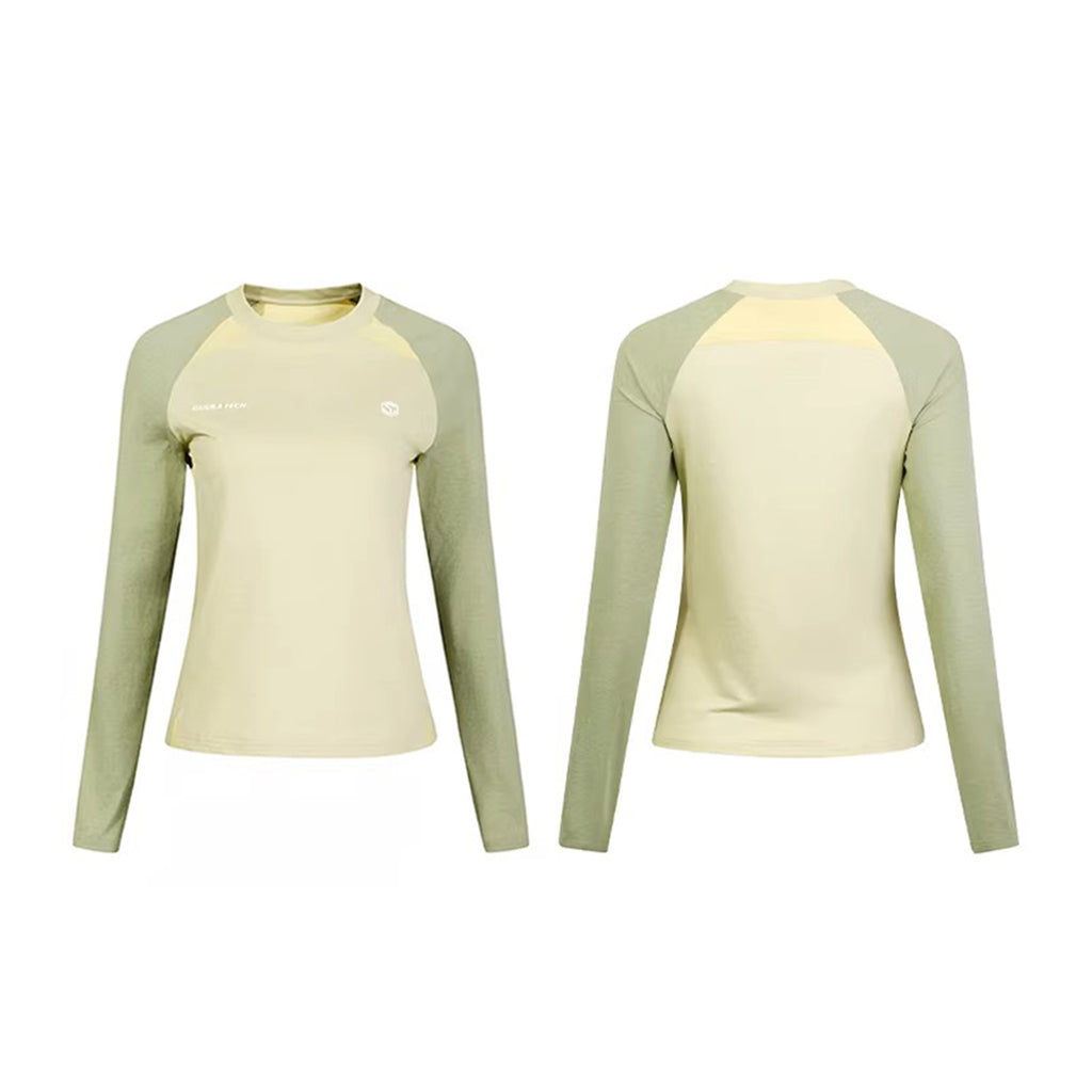 Unisex Sun Protection Long Sleeve Quick-Dry Shirt, Color Block Tee for Hiking, Camping & Fitness