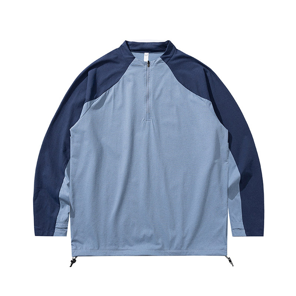 Men's Outdoor Quick-Dry Long Sleeve T-Shirt, Sun Protection Half-Zip Top for Hiking & Sports