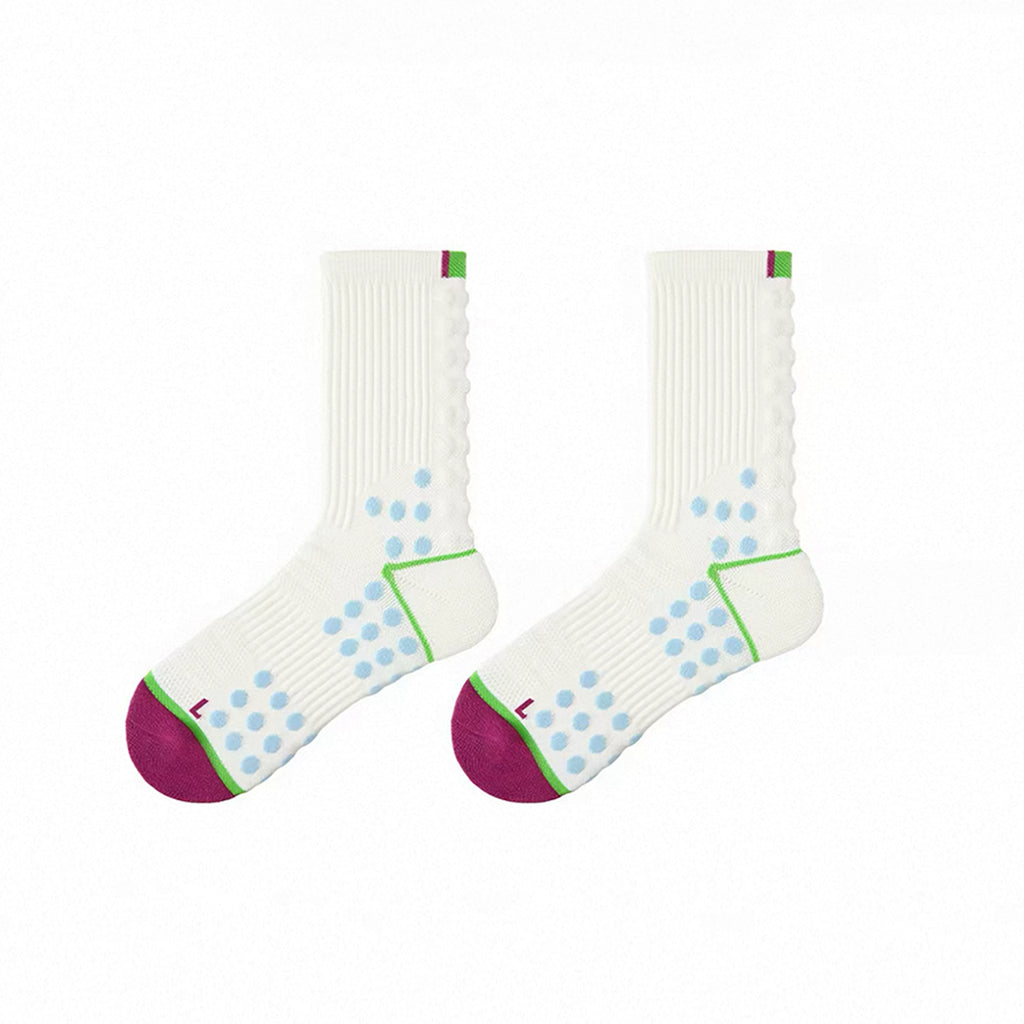 Women's Towel Bottom Sports Socks, Breathable & Moisture-Wicking, Color-Block Design for Running & Skipping Rope