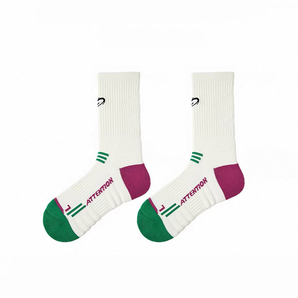 Women's Towel Bottom Sports Socks, Breathable & Moisture-Wicking, Color-Block Design for Running & Skipping Rope