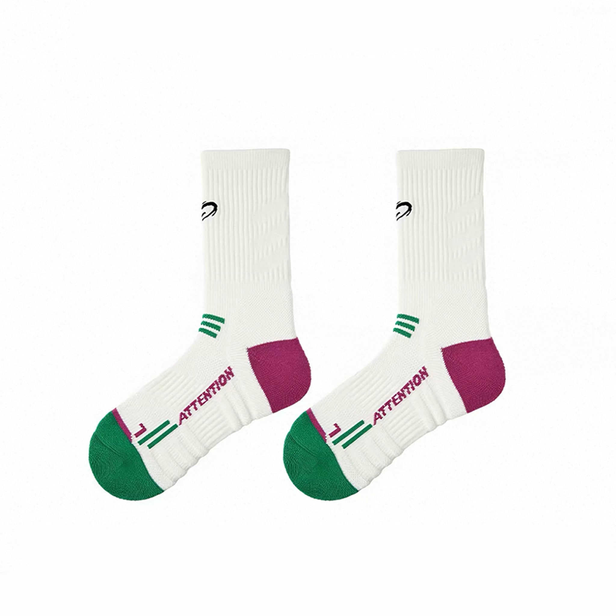 Women's Towel Bottom Sports Socks, Breathable & Moisture-Wicking, Color-Block Design for Running & Skipping Rope