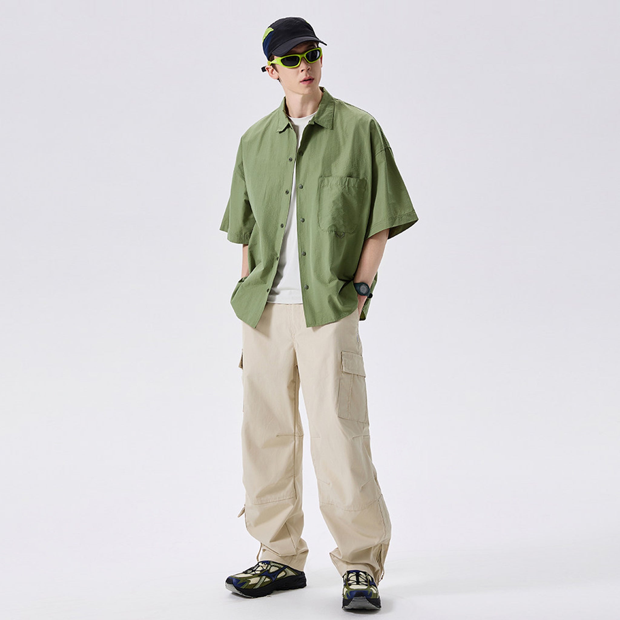Men's Mountain-Style Water-Resistant Hiking Cargo Pants, Windproof & Wear-Resistant Utility Trekking Trousers for Spring and Autumn