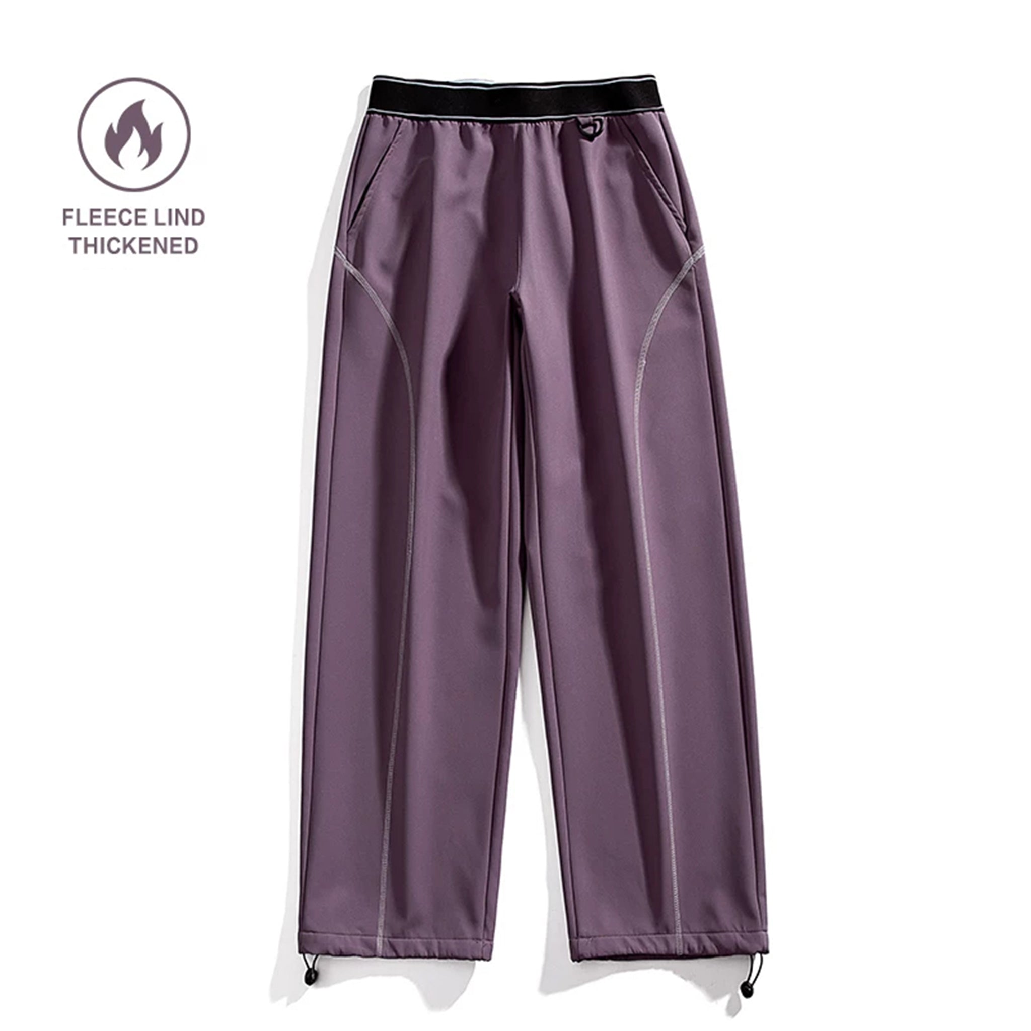 Men's & Women's Outdoor 3-Proof Water-Resistant Softshell Hiking Pants with Contrast Stitching, Fleece Lined Warm Trekking Trousers for Autumn & Winter