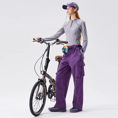 Women's Water-Repellent 3-Defense Outdoor Hiking Cargo Pants Fall Loose Straight Functional Trek Pants