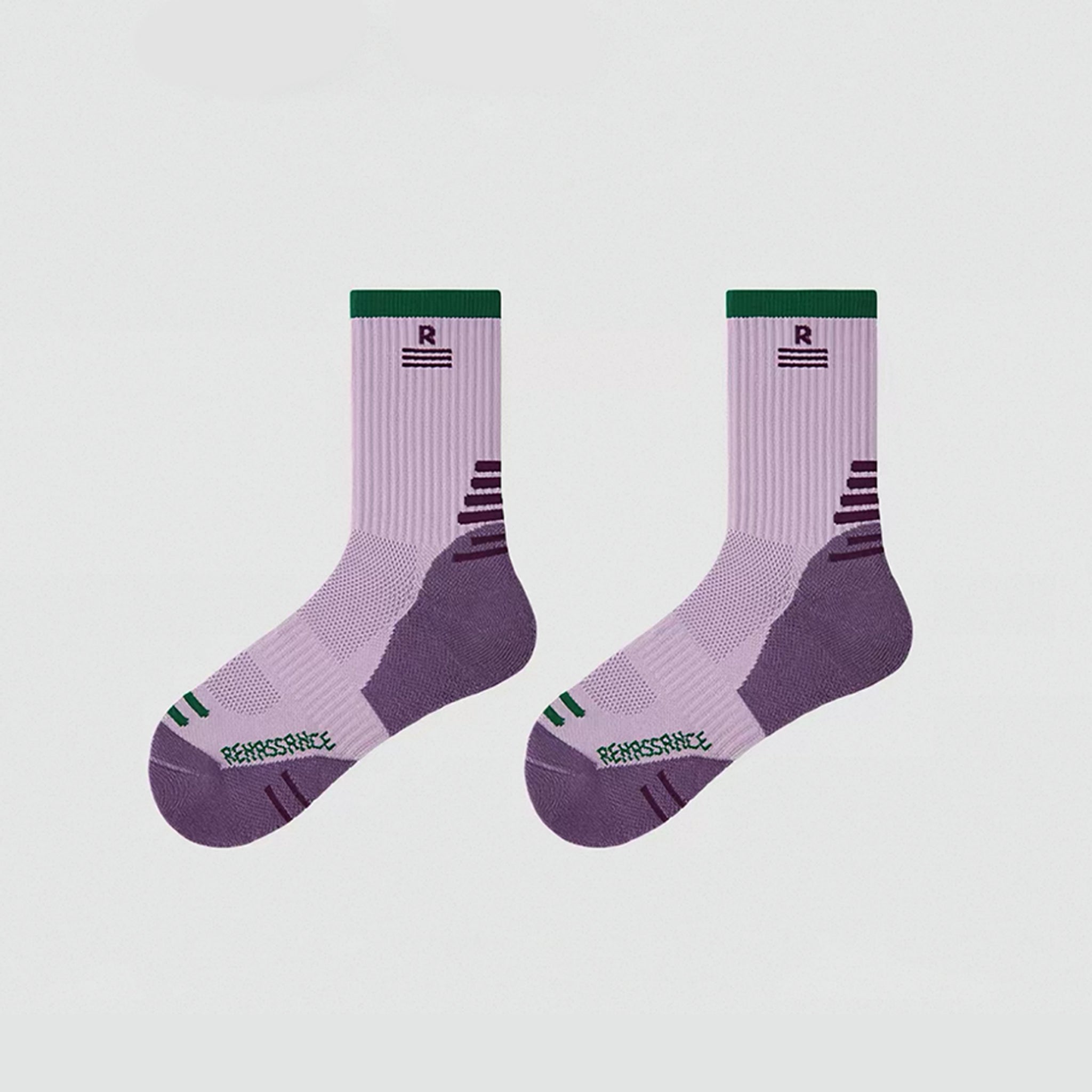 Women's Towel Bottom Sports Socks, Breathable & Moisture-Wicking, Color-Block Design for Running & Skipping Rope