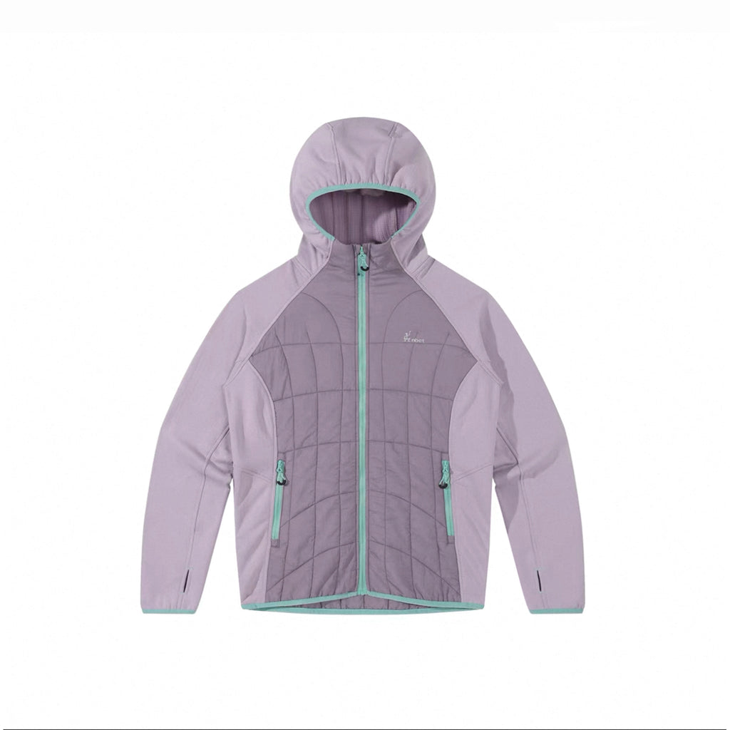 Women's Outdoor Fleece Jacket for Autumn & Winter, Mountain Style Color-Block Cotton-Padded Coat, Lightweight Windproof Inner Jacket