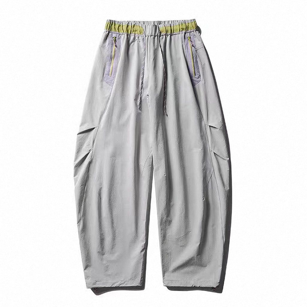 Men's Outdoor Water-Resistant Hiking Pants with Seam Details, Curved Cut Casual Trousers for Trekking