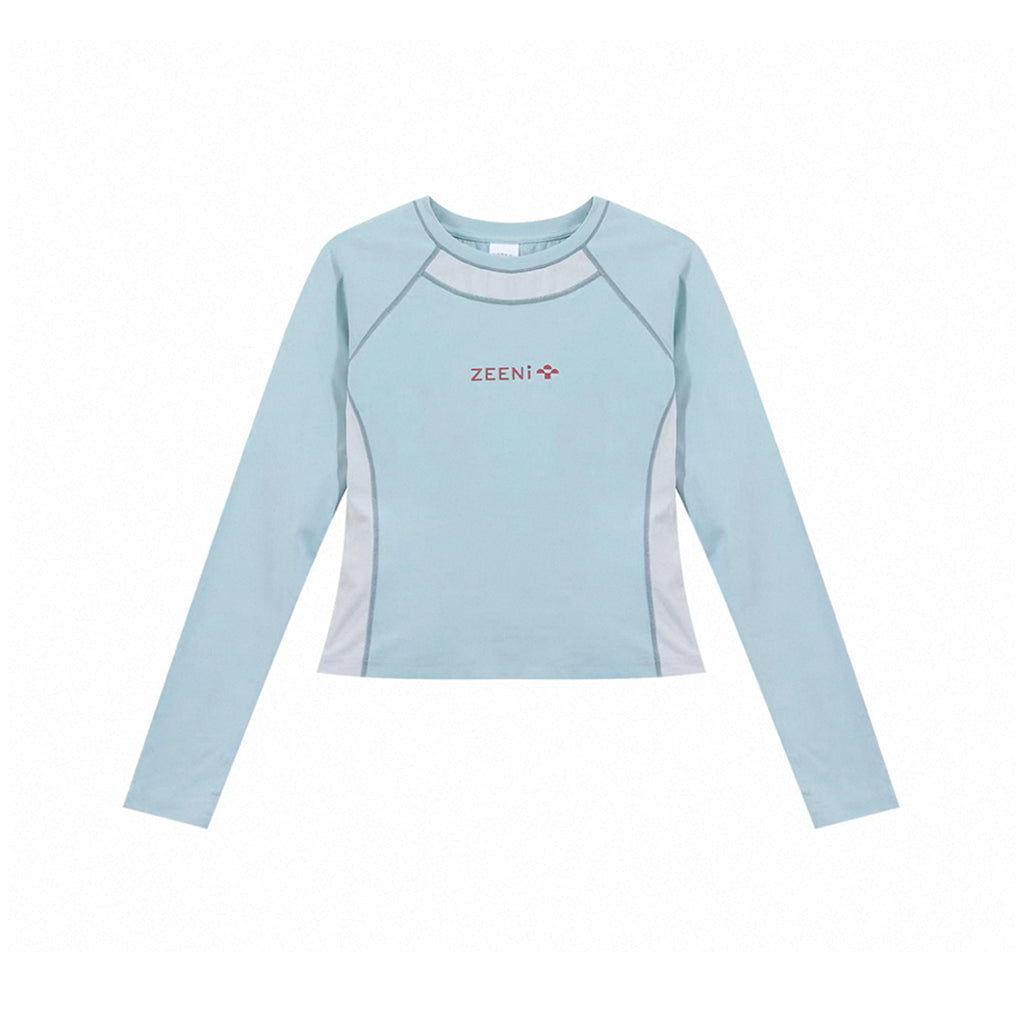 Women's Slim-Fit Cropped Long Sleeve Base Layer, Sun Protection Anti-Breathable Quick-Dry Tee for Summer Running & Outdoor Sports