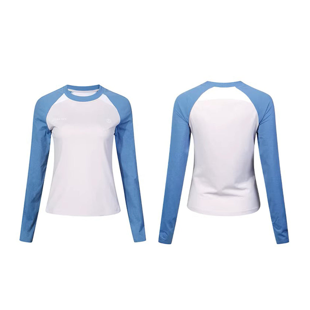 Unisex Sun Protection Long Sleeve Quick-Dry Shirt, Color Block Tee for Hiking, Camping & Fitness