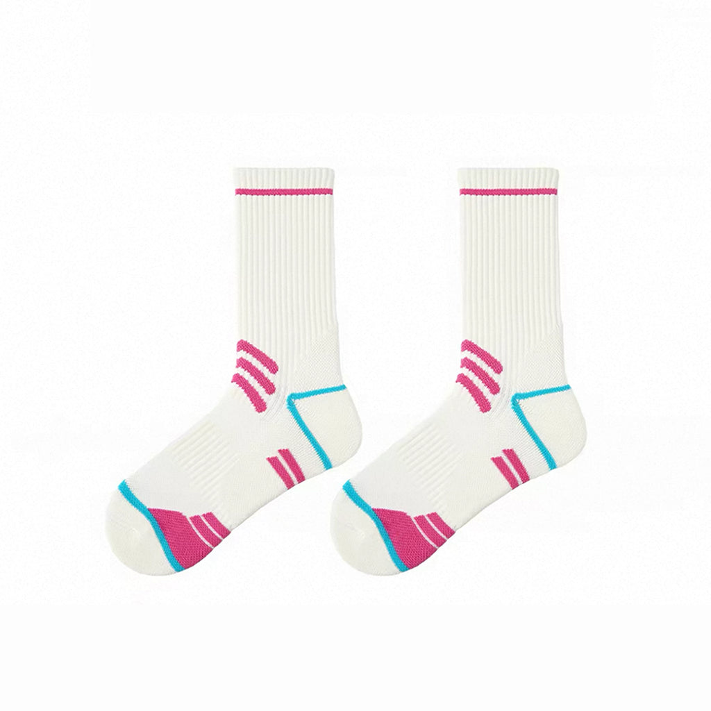 Women's Towel Bottom Sports Socks, Breathable & Moisture-Wicking, Color-Block Design for Running & Skipping Rope