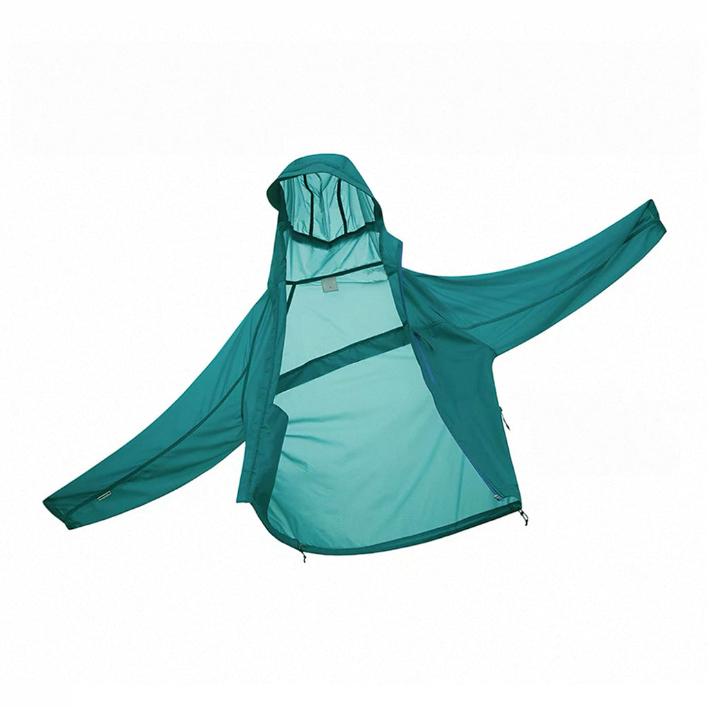 Outdoor UPF50+ Sun Protection Skin Coat, Water-Resistant Lightweight Packable Color-Block UV Jacket
