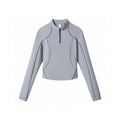 Women's Outdoor Moisture-Wicking Quick-Dry Long Sleeve T-Shirt, Slim-Fit Fleece Sports Top for Hiking and Trekking