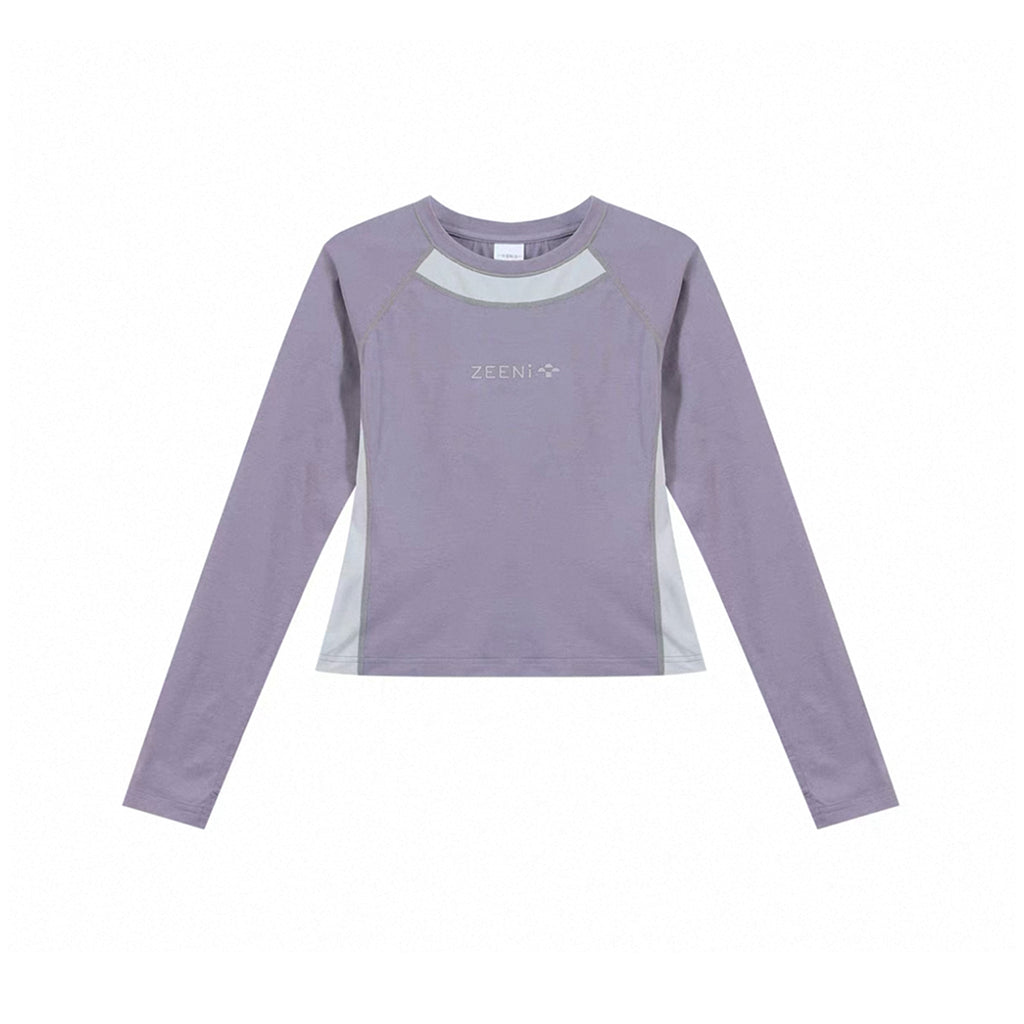 Women's Slim-Fit Cropped Long Sleeve Base Layer, Sun Protection Anti-Breathable Quick-Dry Tee for Summer Running & Outdoor Sports