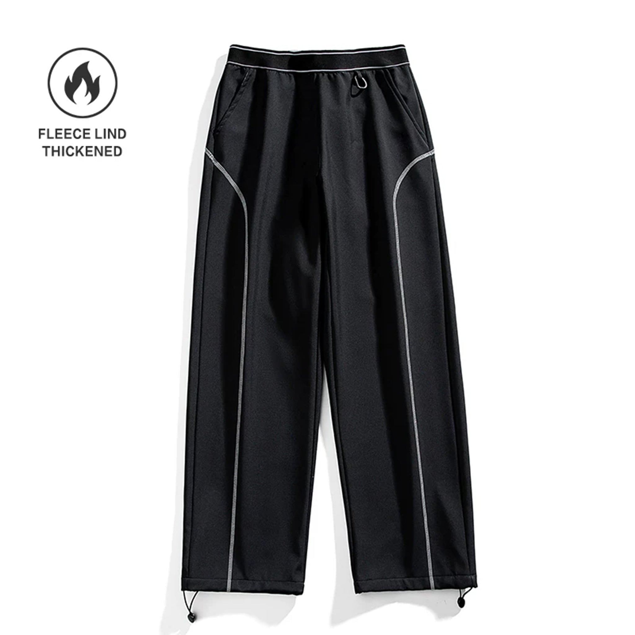 Men's & Women's Outdoor 3-Proof Water-Resistant Softshell Hiking Pants with Contrast Stitching, Fleece Lined Warm Trekking Trousers for Autumn & Winter