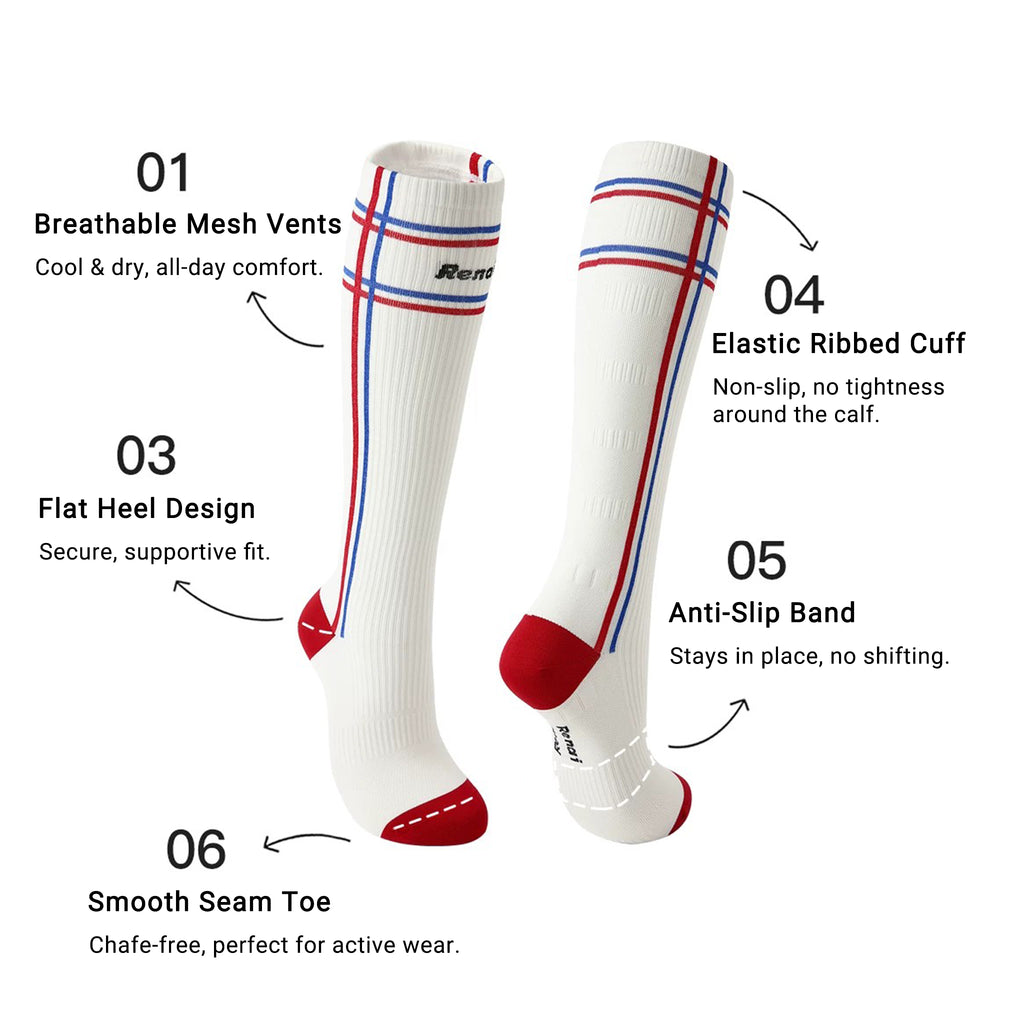Women's Compression Sports Socks, Professional for Fitness, Running, Skipping, Badminton, Muscle Support & Yoga Calf Socks