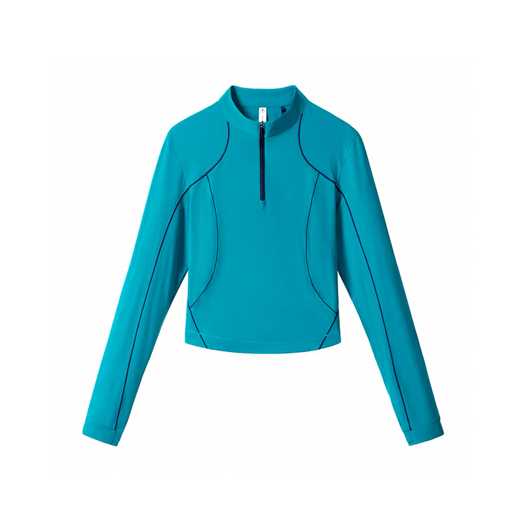 Women's Outdoor Moisture-Wicking Quick-Dry Long Sleeve T-Shirt, Slim-Fit Fleece Sports Top for Hiking and Trekking