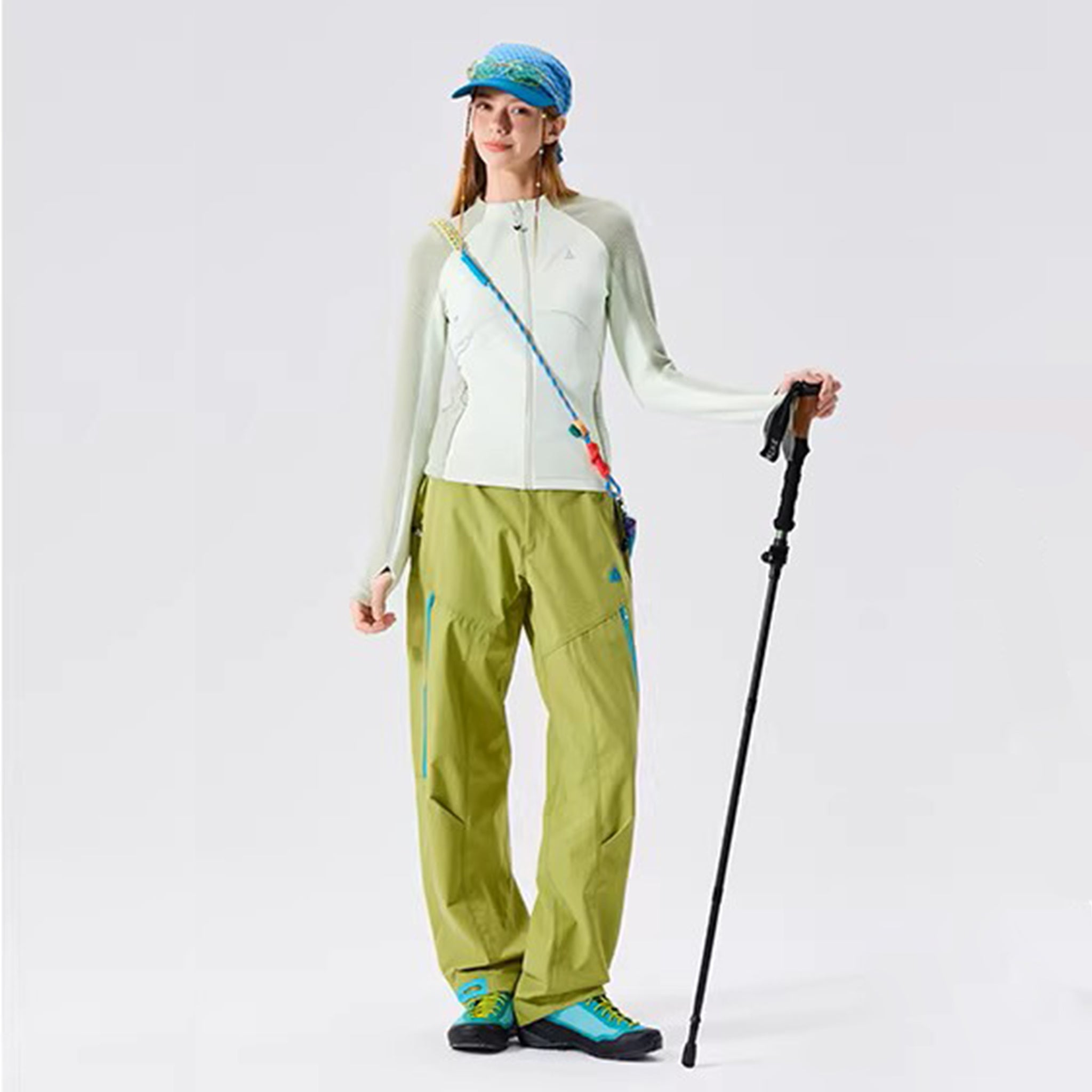 Women's Fall Winter Outdoor 3-in-1 Protection Taped Seams Softshell Hiking Pants Relaxed Fit Technical Trekking Cargo Pants