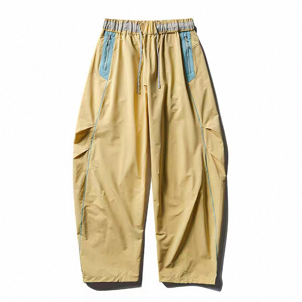 Men's Outdoor Water-Resistant Hiking Pants with Seam Details, Curved Cut Casual Trousers for Trekking