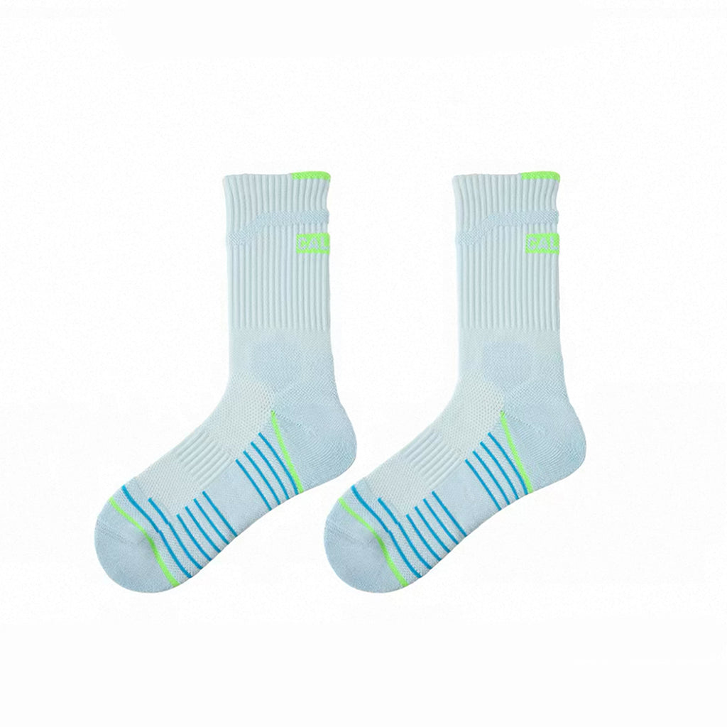 Women's Towel Bottom Sports Socks, Breathable & Moisture-Wicking, Color-Block Design for Running & Skipping Rope